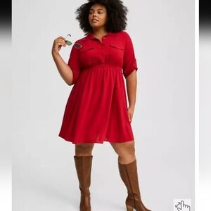 NWT Torrid Red Shirt Dress 2 2X 18-20